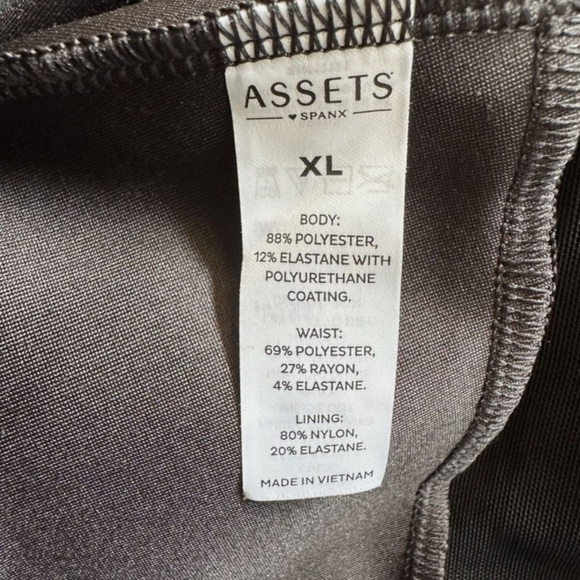 Assets by Spanx All Over Faux Leather Shaping Leggings Black & Gold Size XL - Picture 5 of 5